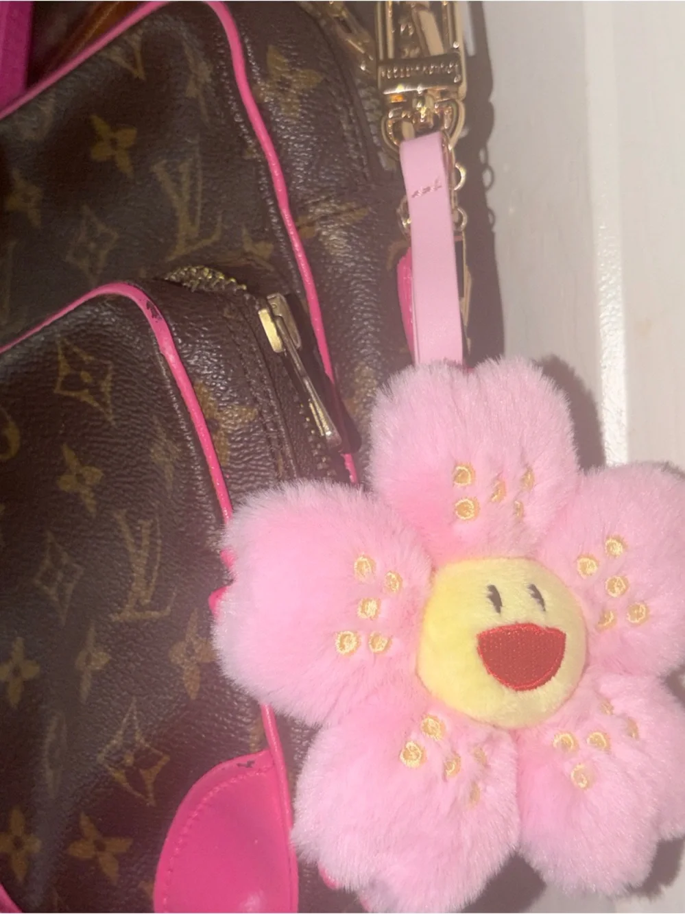 🌸 LV x TM Plush Cherry Blossom 🌸 Bag Charm 😃